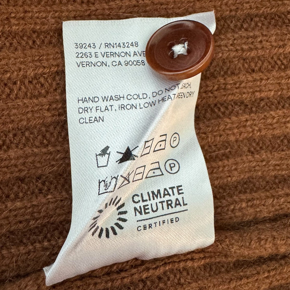 Reformation Fantino Cashmere Collared Cardigan Cinnamon - Picture 10 of 14